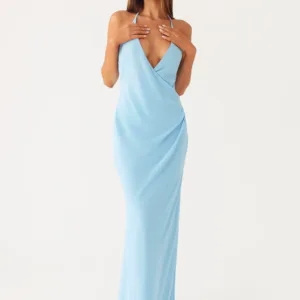 Just A Kiss Turtleneck Maxi Dress - Turquoise