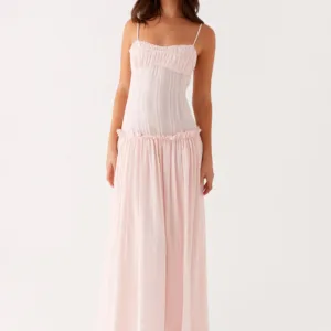 Jacinda Drop Waist Maxi Dress - Pink