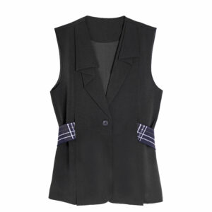 Asymmetric Elastic -Waistband Waistcoat - 26SDJ051D