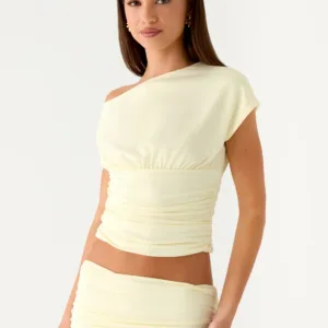 Liana Asymmetrical Top - Yellow