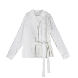 Asymmetric top with pleated details - T184C