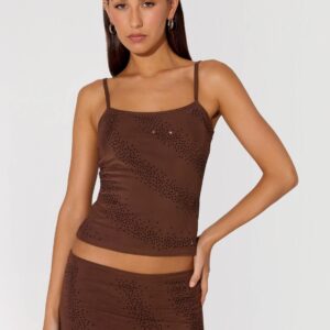Sweet Sky Beaded Top - Chocolate