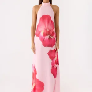 Len Maxi Dress - Pink Floral Print