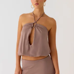 Jisoo Halter Top - Desert Taupe