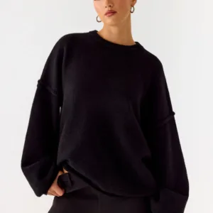 Jack Oversized Knit Sweater - Black