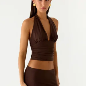 Kerrie Halter Top - Chocolate