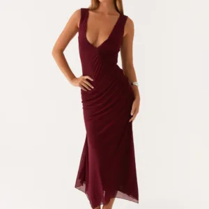 Murphy Maxi Dress - Dark Burgundy