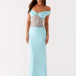 Infatuation Lace Maxi Dress - Turquoise.