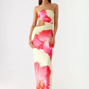 In The Rhythm Maxi Dress - Yellow Floral Print