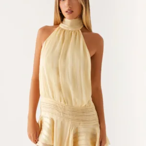 Chiffon mini dress "Willow" - yellow