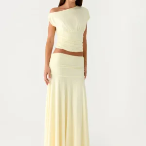 Liana Gathered Maxi Skirt - Yellow