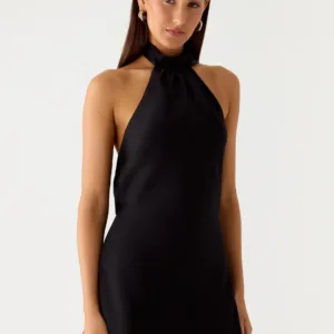 Keena Scarf Mini Dress - Black