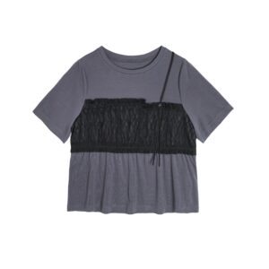Patchwork Tie-detail Top - 25WDT242A