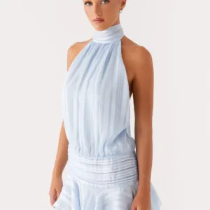 "Wilow" Chiffon Mini Dress - Blue