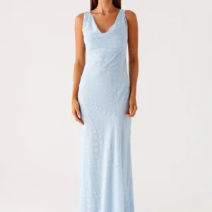 Sundance Long Chiffon Dress - Blue