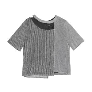 Patchwork top with cut-out details - 26SRT016A