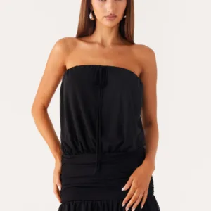 Only A Dream Strapless Mini Dress - Black