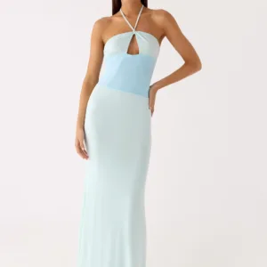 Romilly Mesh Maxi Dress - Turquoise