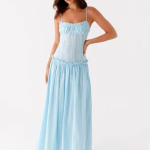 Jacinda Drop Waist Maxi Dress - Blue