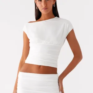 Liana Asymmetrical Top - White