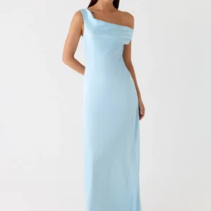 Palm Royal Maxi Dress - Ice Blue