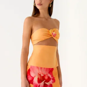 Saya Tie Top - Orange