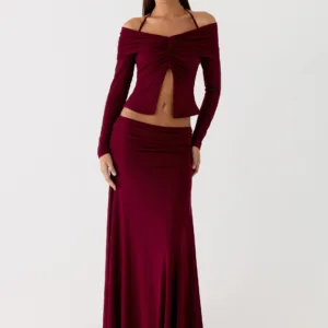 Thorness Long Skirt - Plum