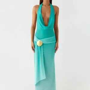 Paradox Shell Maxi Dress - Mint Orange