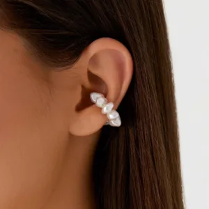 Pearl Pendant Earring Cuff - Pearl