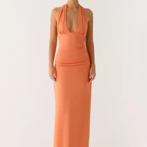 Ilaria Halter Maxi Dress - Apricot