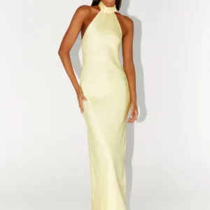 Keena Scarf Maxi Dress - Lemon