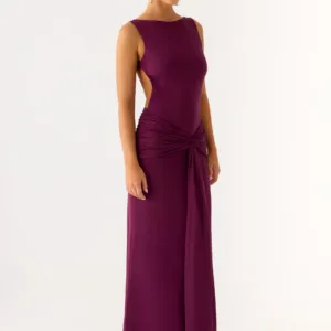 Fault Line Maxi Dress - Plum