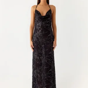 Mayim Sequin Maxi Dress - Black