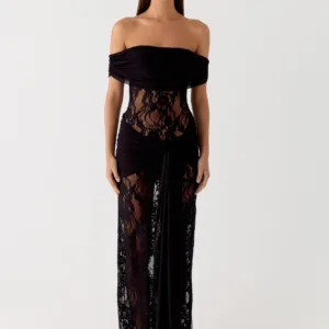 Gracie Twist Maxi Dress - Black