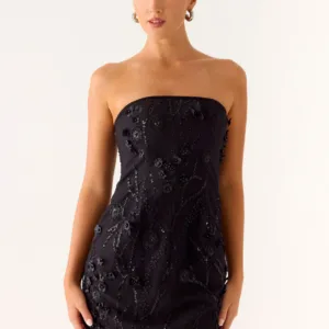 Wear My Kiss Mini Dress - Black