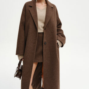 Long oversized tweed coat