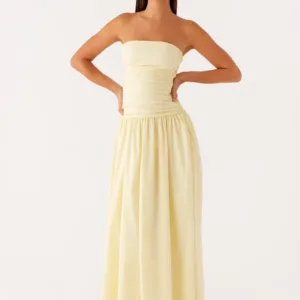 Caramel yellow maxi dress