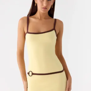 Felicia Asymmetrical Mini Dress - Yellow