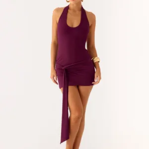 Vedetta Mini Dress - Plum