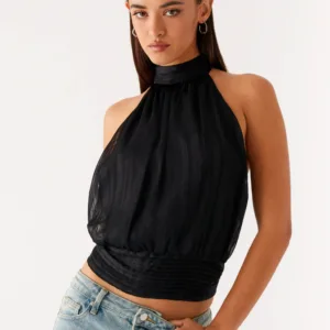 Chiffon top "Willow" - black