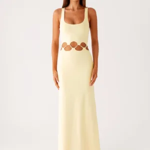 Dreamboat Beaded Maxi Dress - Yellow