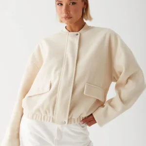 Cloudia Bomber Jacket - Ivory