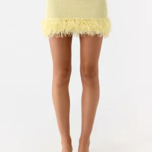 Elyssa Knitted Mini Skirt - Lemon