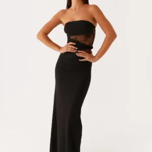 Karma Strapless Maxi Dress - Black