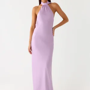 Keena Maxi Dress with Scarf - Lavender