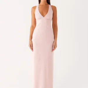 Desi Halterneck Maxi Dress - Pink