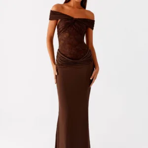 Either Way Maxi Dress - Chocolate