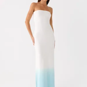 Soft Spoken Knit Maxi Dress - Blue Gradient