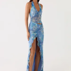 Last Sequence Maxi Dress - Turquoise Paisley