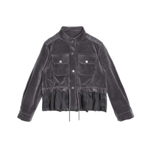 Patchwork washed corduroy jacket with knit - 25WRJ209U